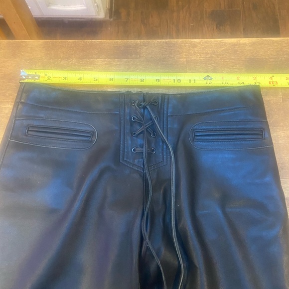Bebe Black Leather Pants with Lace-Up Detail - Picture 8 of 11
